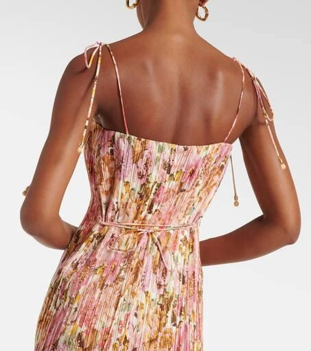 Zimmermann Golden pleated floral slip dress 6
