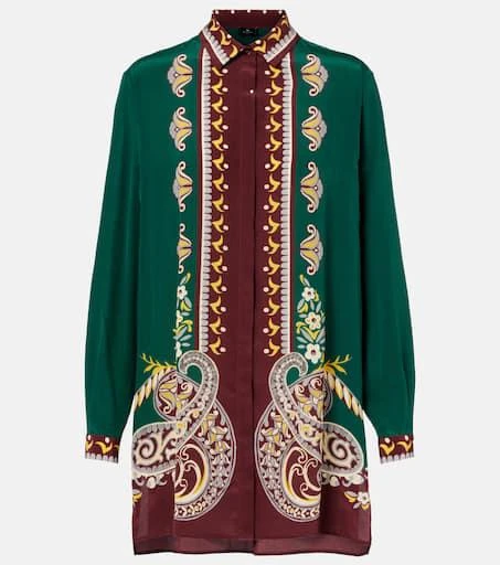 ETRO Printed oversized silk shirt 1