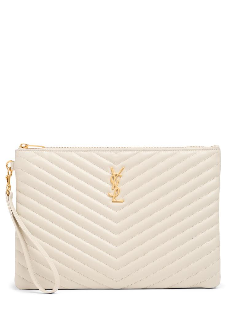 SAINT LAURENT Medium Quilted Leather Pouch