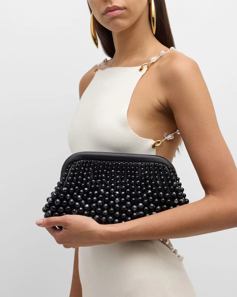 Cult Gaia Nia Beaded Leather Clutch Bag 2