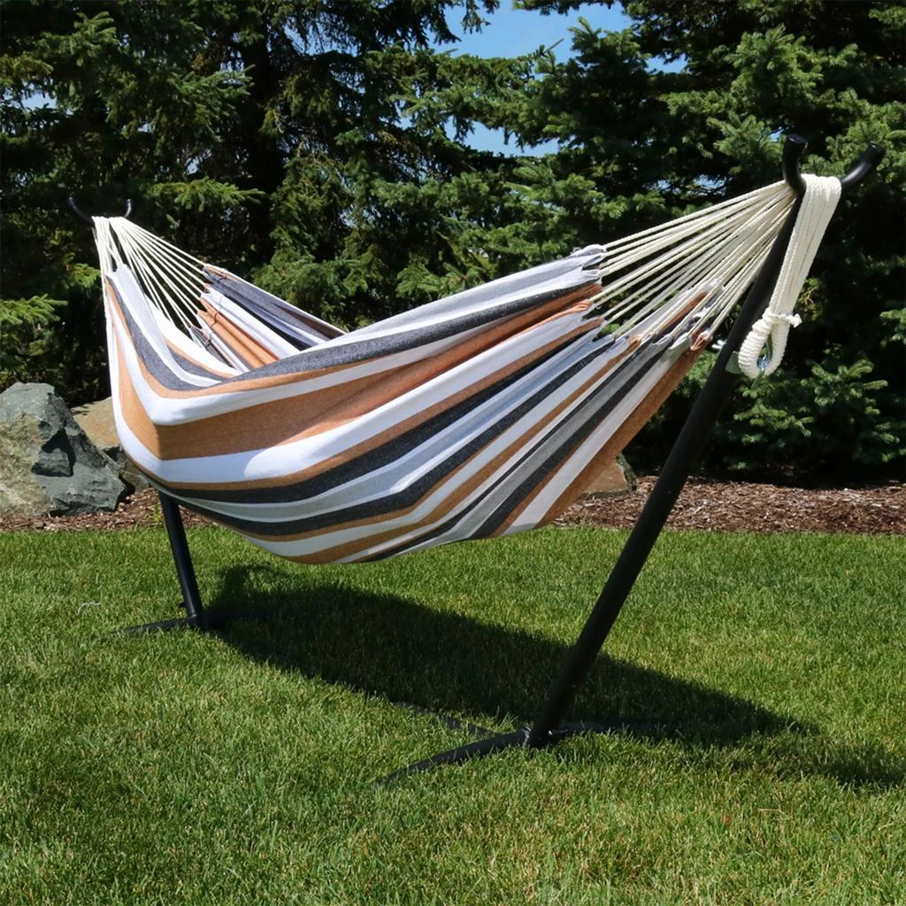 Sunnydaze Large Double Brazilian Hammock with Stand and Carrying Case - 400 lb Weight Capacity 5
