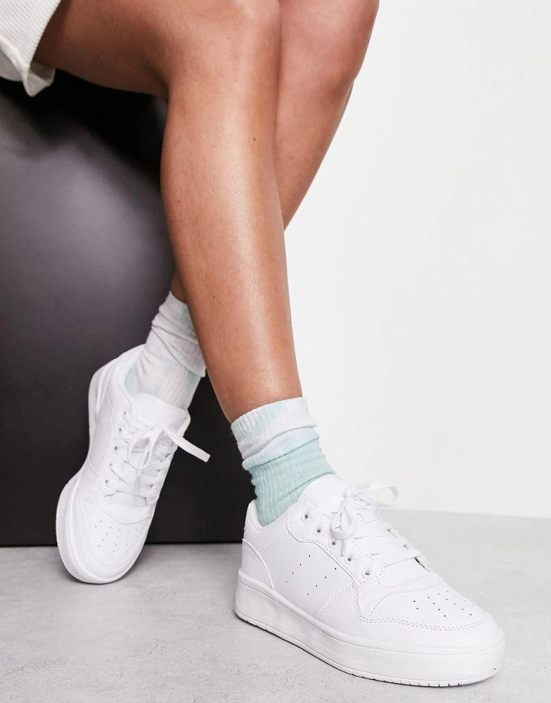 Truffle Collection Truffle Collection Wide Fit chunky trainers in white 4