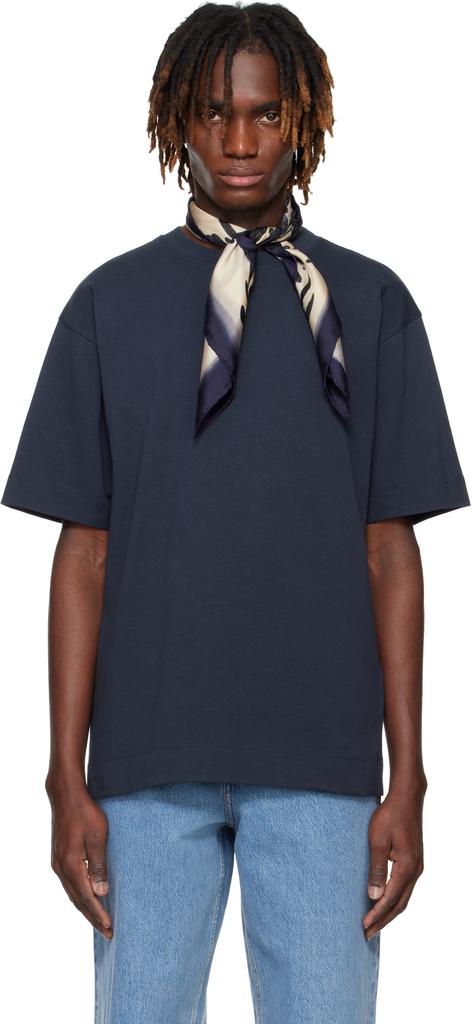 正規 DRIES VAN NOTEN Sheer Draped T-shirt Black Draped T-shirt by Dries Van Noten on Sale