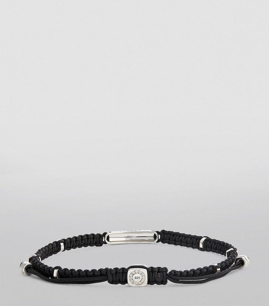 Tateossian Silver Baton Macramé Bracelet