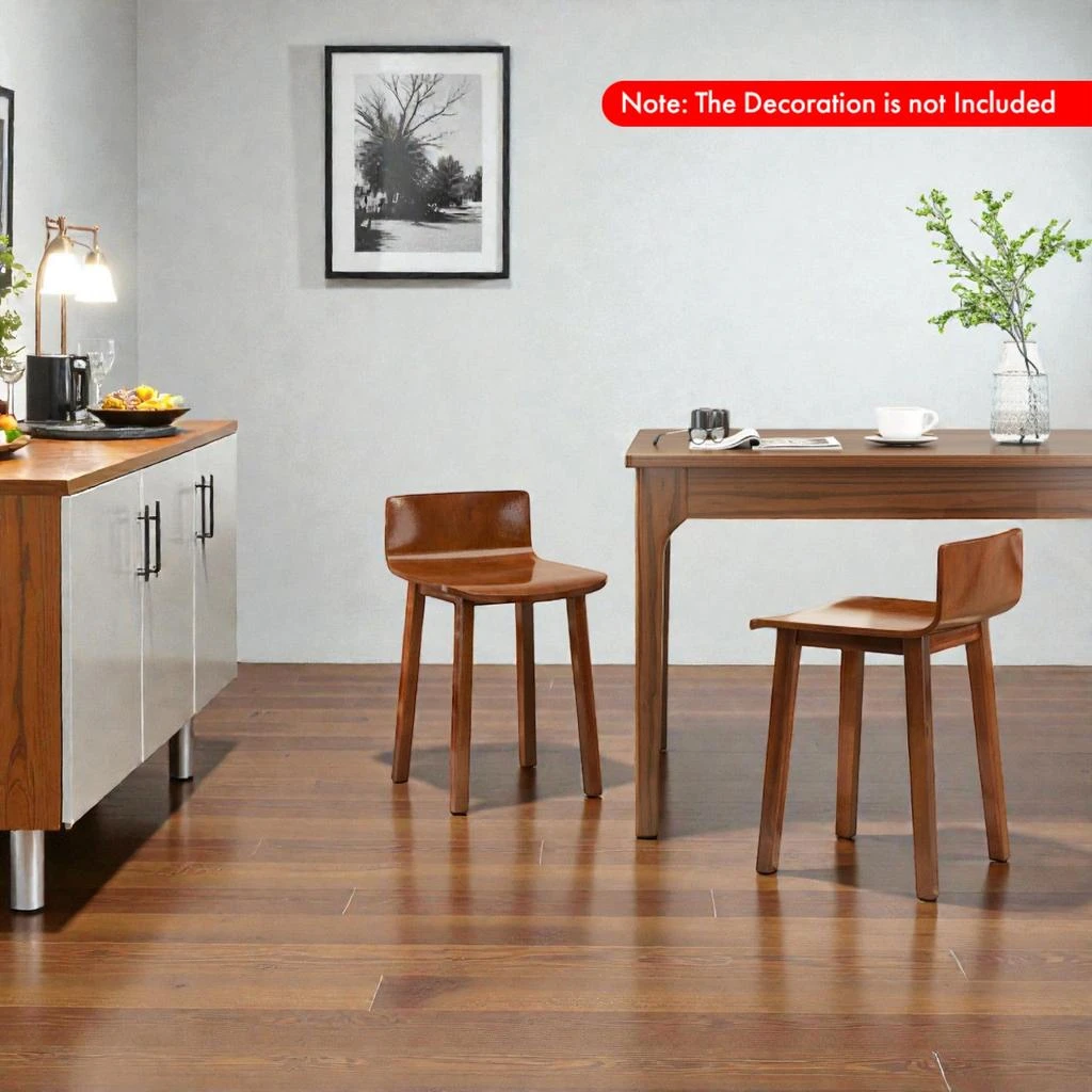 Hivvago Two-Piece Wooden Kitchen Chair Set in a Modern Farmhouse Look 2