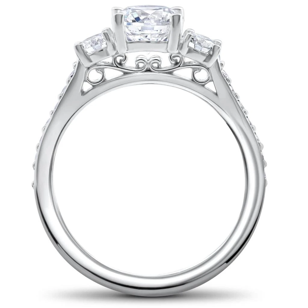 Pompeii3 2 ct Round Diamond 3-Stone Lab Created Eco Friendly Engagement Ring White Gold Size Selectable 2