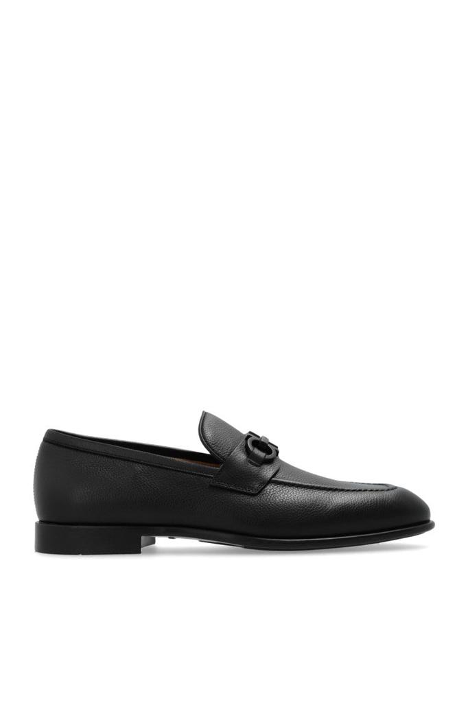 Shop 'Grandioso' Black Loafers With Gancini Detail In Patent