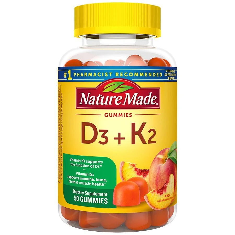 Nature Made Vitamin D3 5000 IU Per Serving + K2 Gummies 1