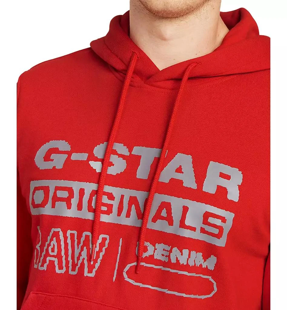 G-Star Men's Distressed Originals Regular-Fit Logo Print Fleece Hoodie 4