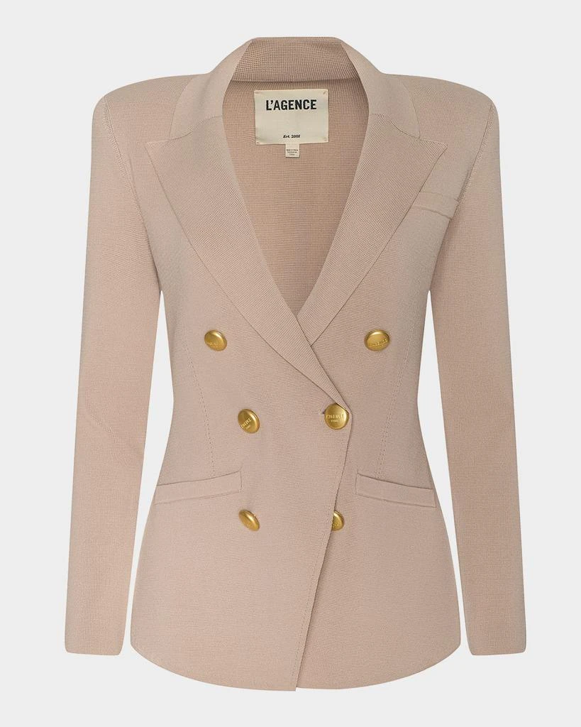L'Agence Amelia Knit Double-Breasted Blazer