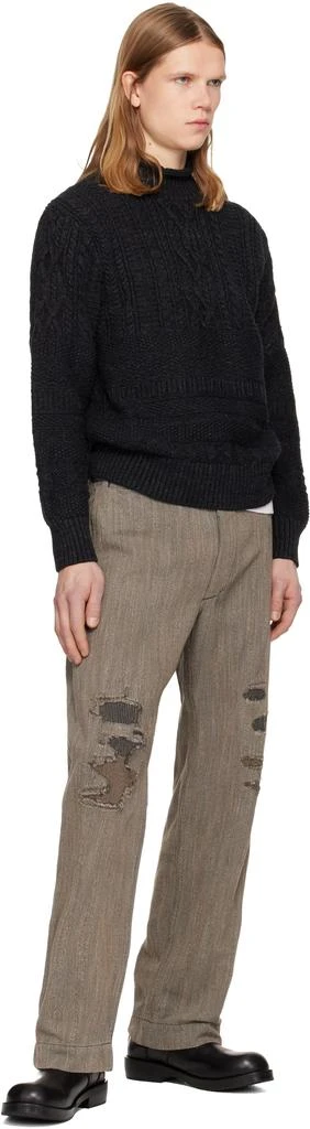 RRL Black Guernsey Pullover Turtleneck 4