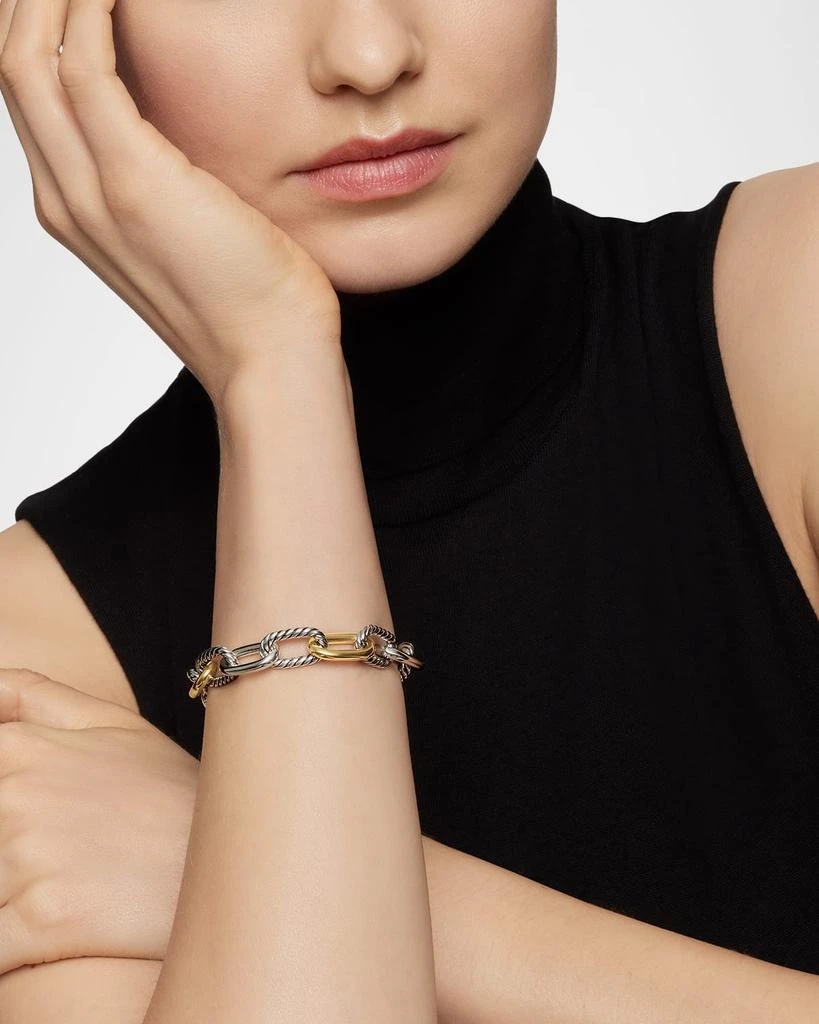 David Yurman DY Madison Chain Bracelet in Silver with 18K Gold, 11mm 7