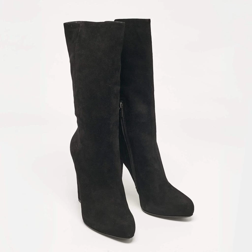 LE SILLA Le Silla Black Suede Calf Length Boots Size 41 4