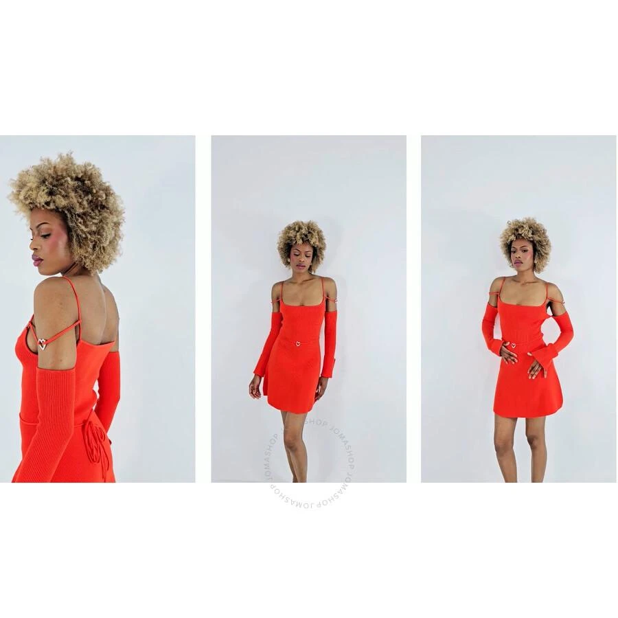 Mach & Mach Ladies Red Samantha Heart-Detail Rib Knit Mini Dress 1
