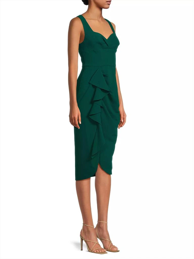 Black Halo Lucetta Stretch-Crepe Sheath Midi-Dress 4