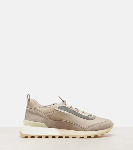 Brunello Cucinelli Runner suede and canvas sneakers 4