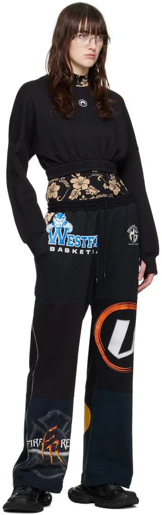 MARINE SERRE Black Cropped Sweatshirt 4