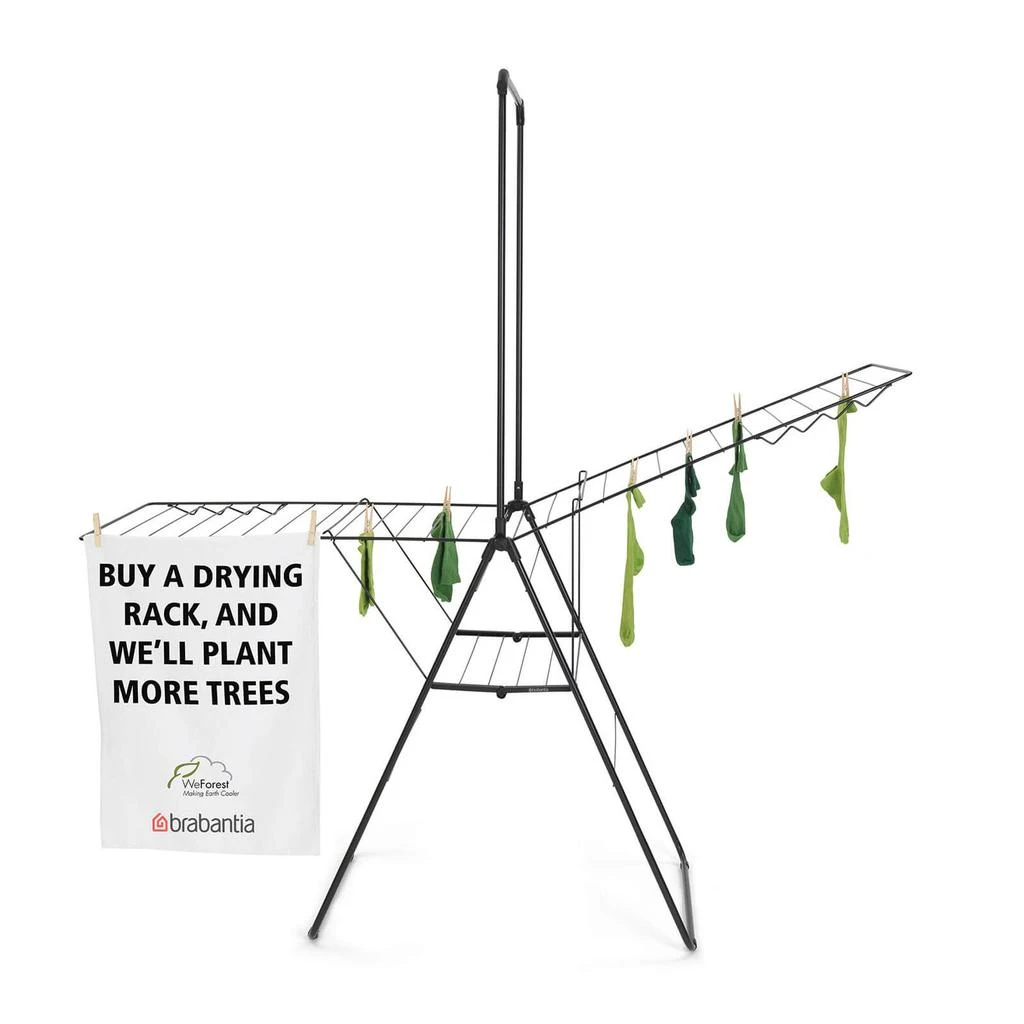 Brabantia Brabantia HangOn Drying Rack - 25m + Rod - Matt Black 10