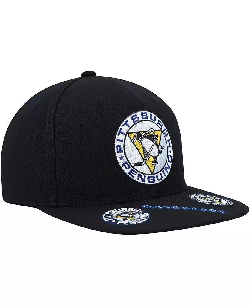 Mitchell & Ness Men's Black Pittsburgh Penguins Vintage-Like Hat Trick Snapback Hat 3