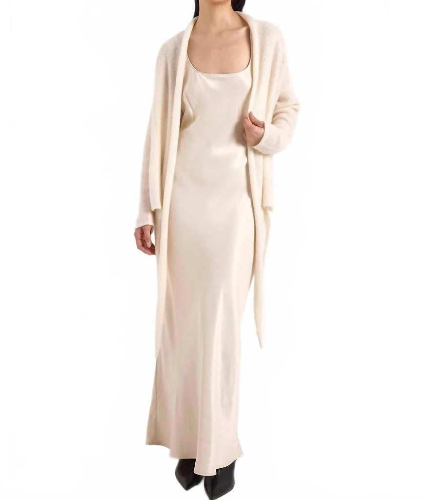 Brodie Cashmere Estelle Crystal Embellishments Cardigan In Ivory