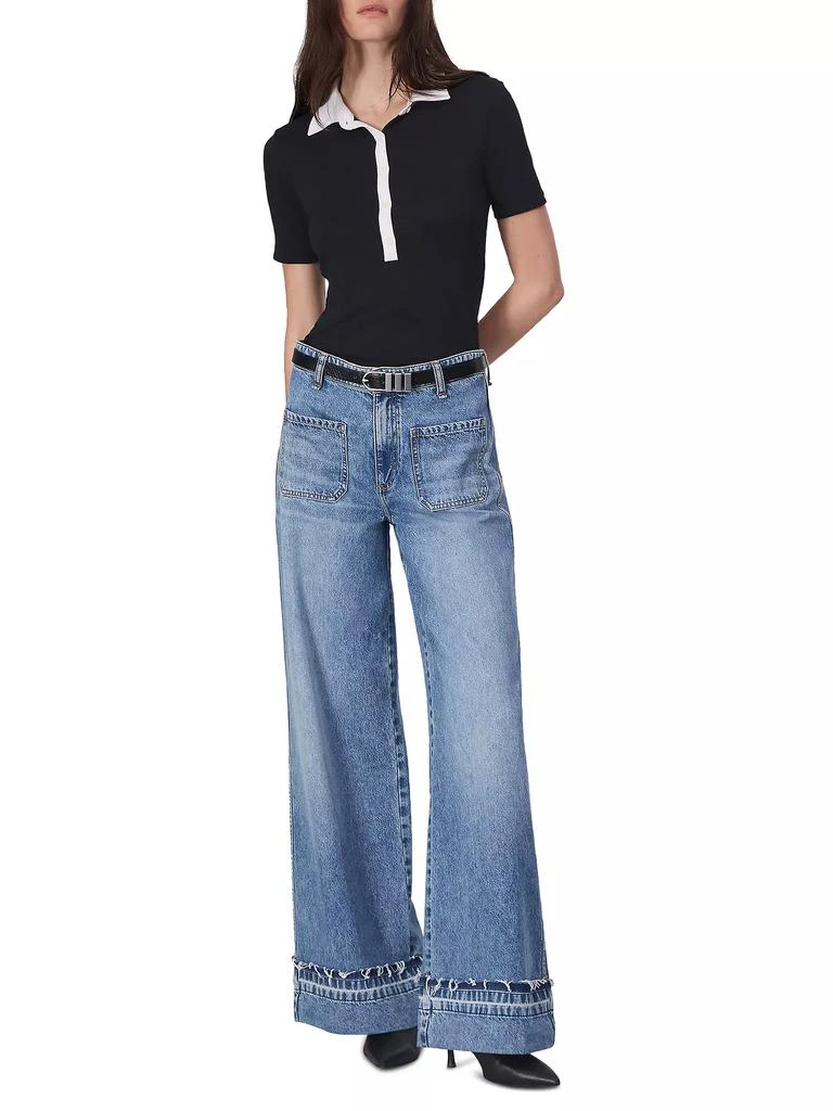 Rag & Bone Knit Button Short-Sleeve Polo Shirt 2