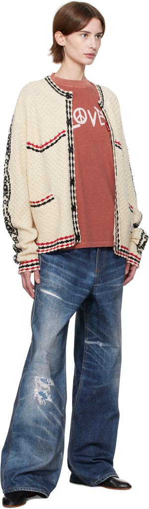 Shop Off-White Fantasia Round-Neck Cardigan on Sale at