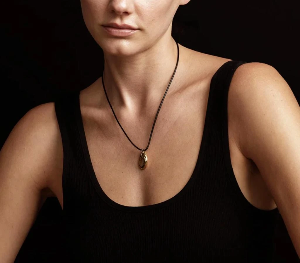 Maslo Jewelry Maslo Jewelry - Women
s Small Pebble Pendant Cord Necklace 3