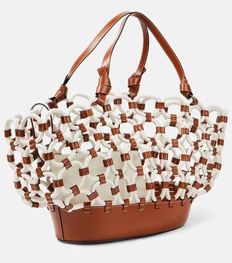 Staud Squillo leather-trimmed tote bag 4