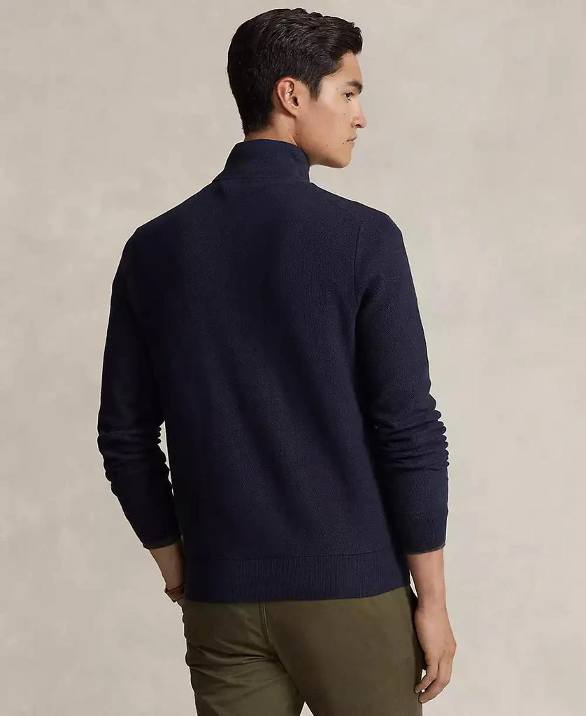 Ralph Lauren Men's Mesh-Knit Cotton Quarter-Zip Sweater 4