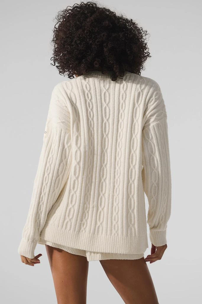 Alo Yoga Cable Knit Winter Bliss Cardigan - Ivory 5