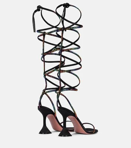Amina Muaddi x AWGE LSD embellished satin sandals 3