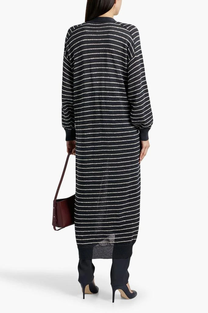 Brunello Cucinelli Sequin-embellished striped cotton cardigan 3