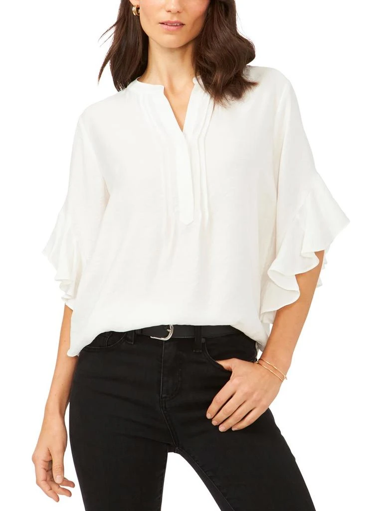 Vince Camuto Womens Ruffle Sleeve Split Neck Blouse 4