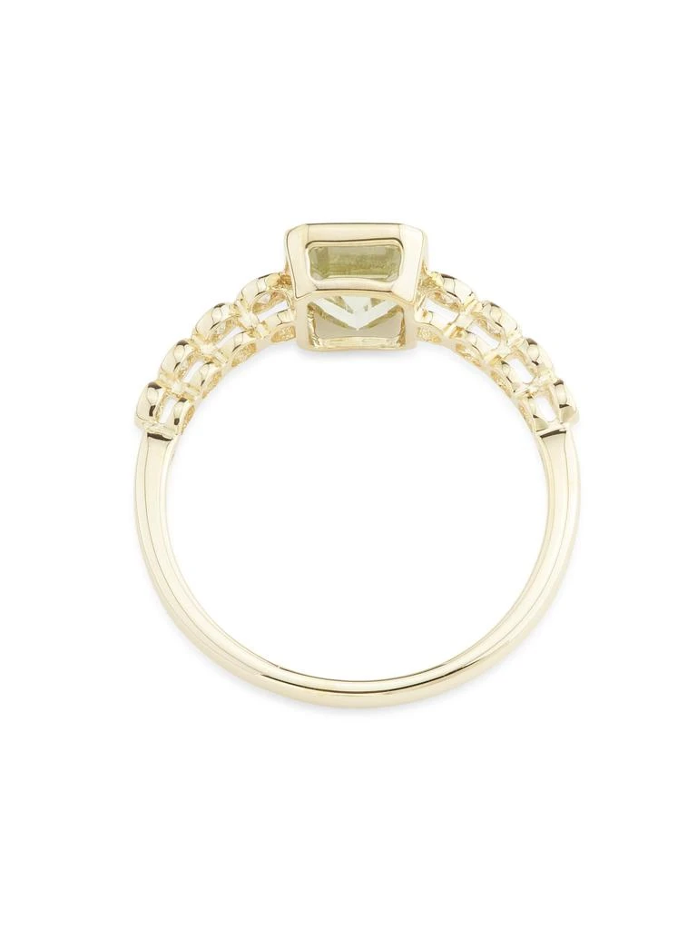 Effy 14K Yellow Gold, Green Amethyst 
0.15 TCW Diamond Ring 3
