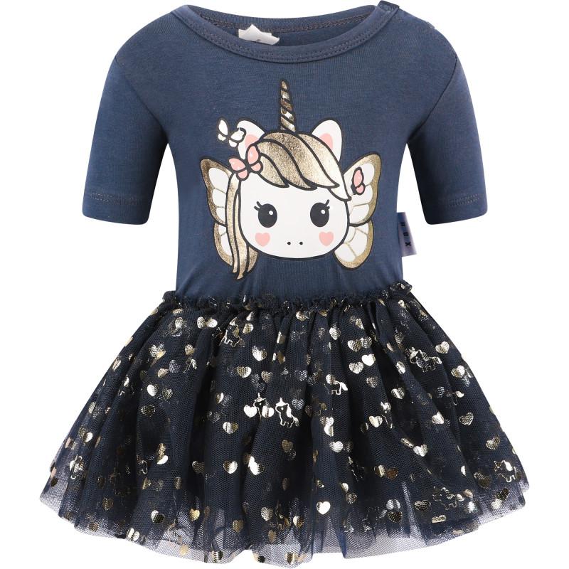 Huxbaby Gold fairy unicorn tutu dress in grey