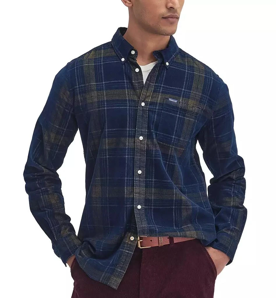 Barbour Men's Southfield Tailored-Fit Highland Check Button Down Corduroy Shirt 5