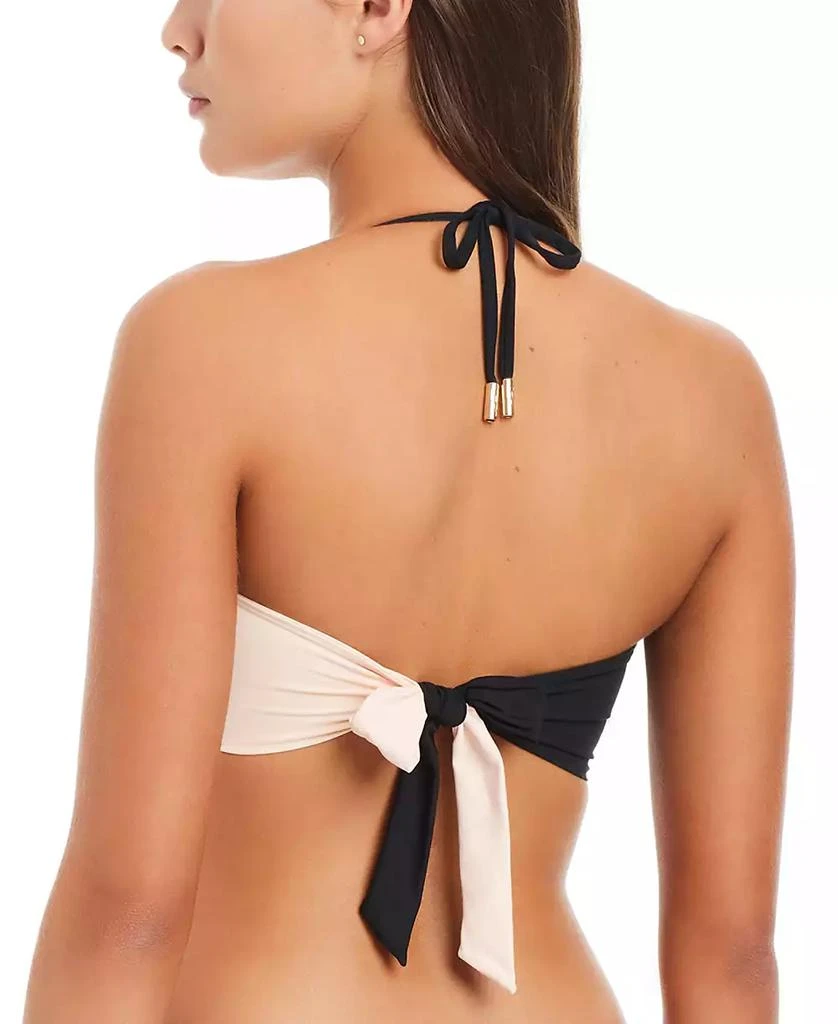 Red Carter Women's O-Ring Two-Tone Bandeau Bikini Top 2