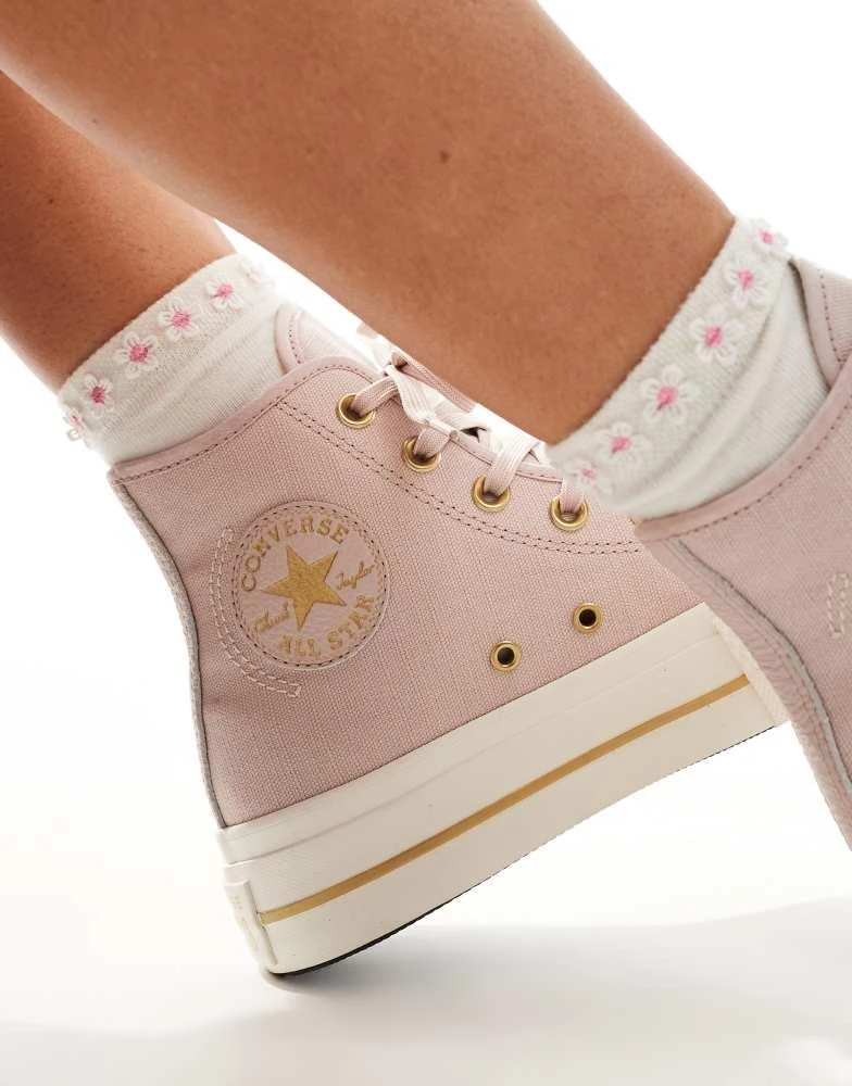 Converse Converse Chuck Taylor All Star Lift Hi trainers in light pink 4