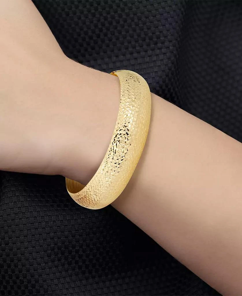 Macy's Diamond-Cut Wide Bangle Bracelet in 14k Gold 2