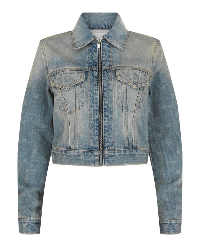 Givenchy 4G And Logo Cropped Denim Jacket