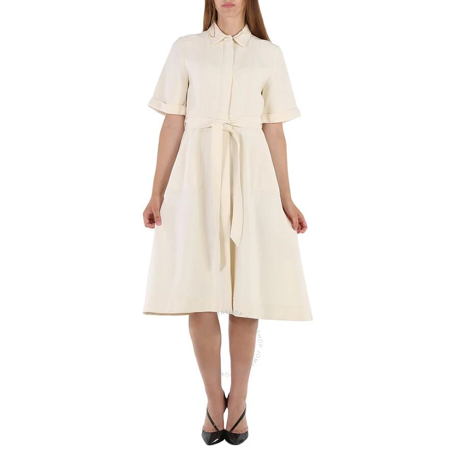 Burberry Off White Short Sleeve Structured Dress 1