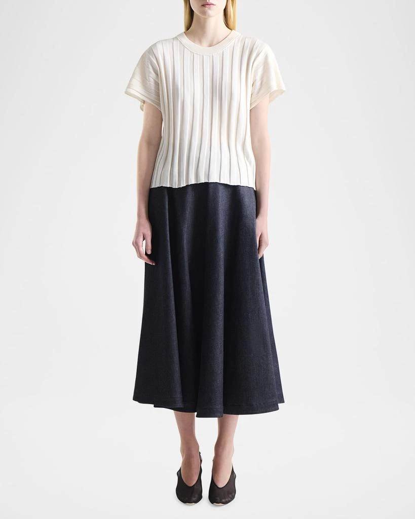Altuzarra Zadie Silk Rib Short-Sleeve Top 2