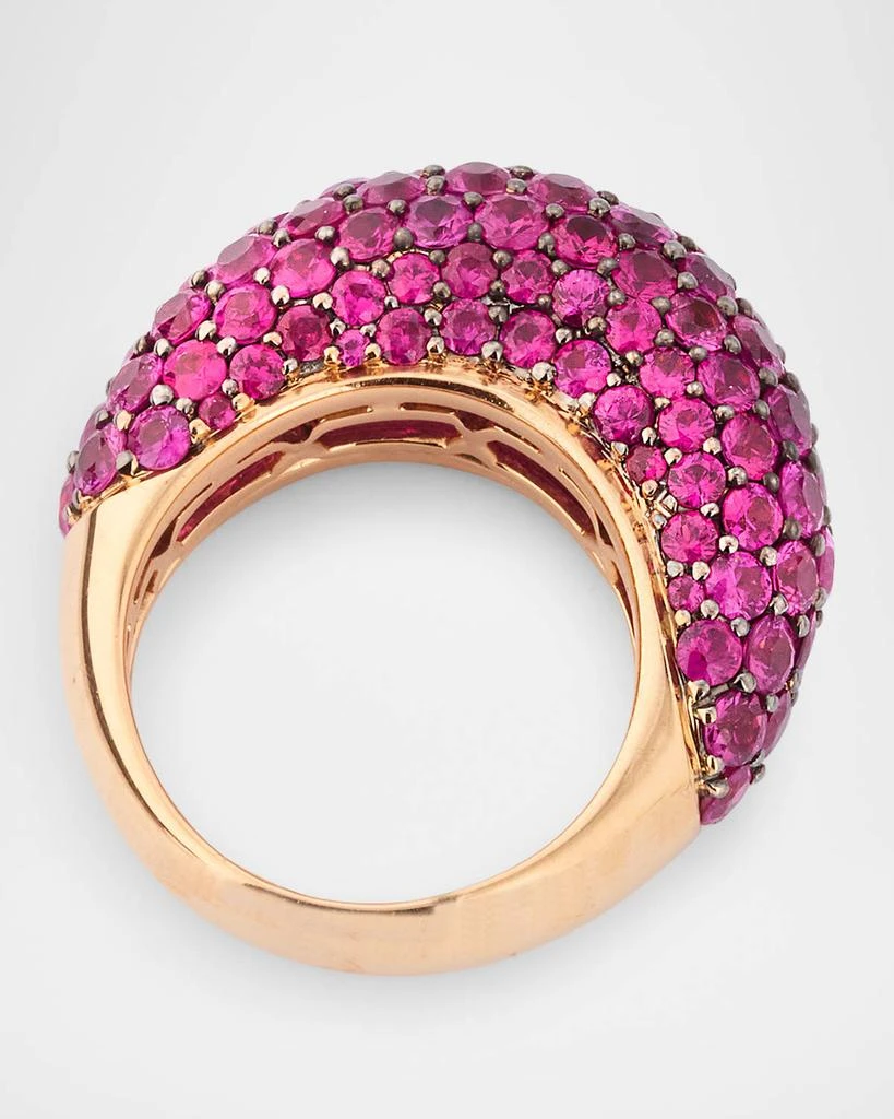 Piranesi 18K Rose Gold Deep Pink Sapphire Dome Ring, Size 8 5