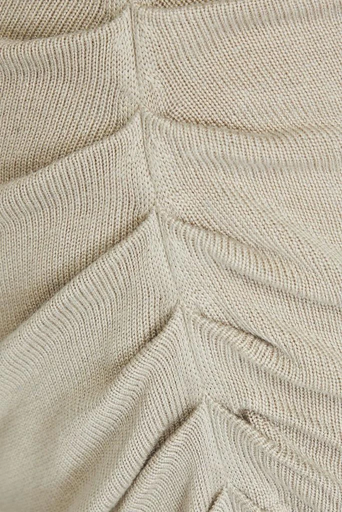 Naadam Asymmetric ruched knitted midi dress 4