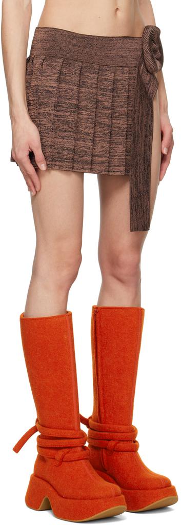 Isa Boulder SSENSE Exclusive Brown Pebble Miniskirt