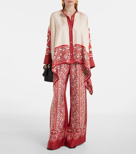 LA DOUBLE J Printed silk twill palazzo pants 2
