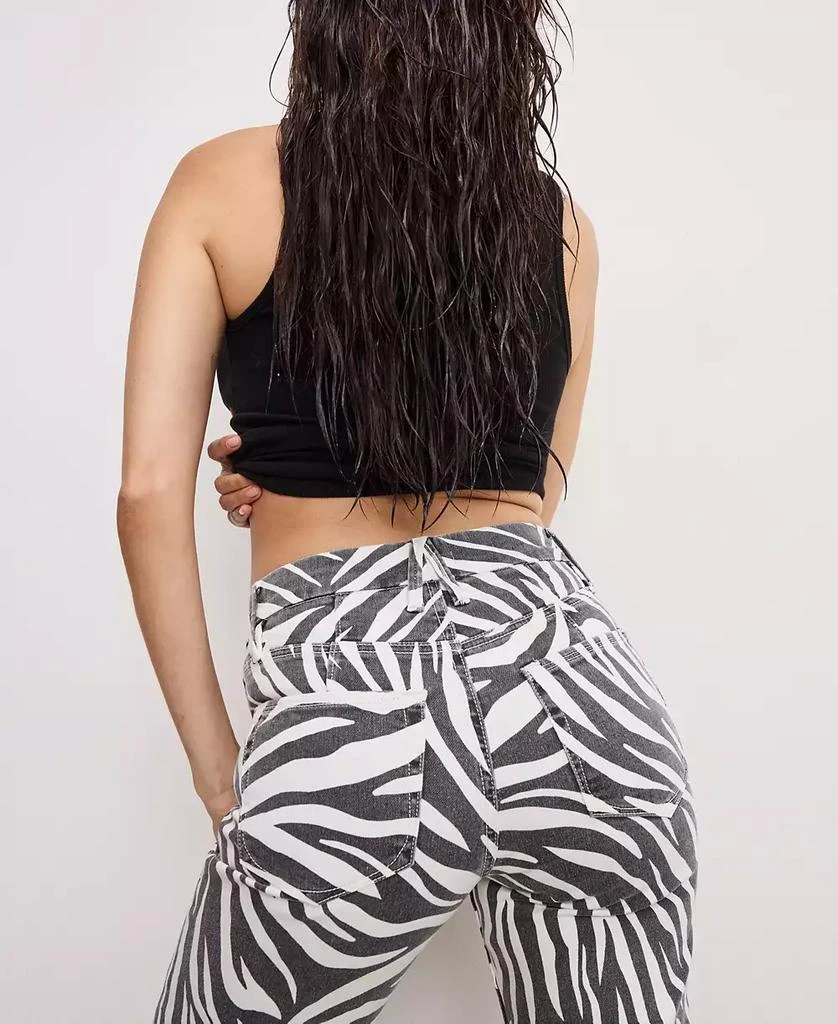 Good American Women's Zebra Good Icon Straight Jeans 4