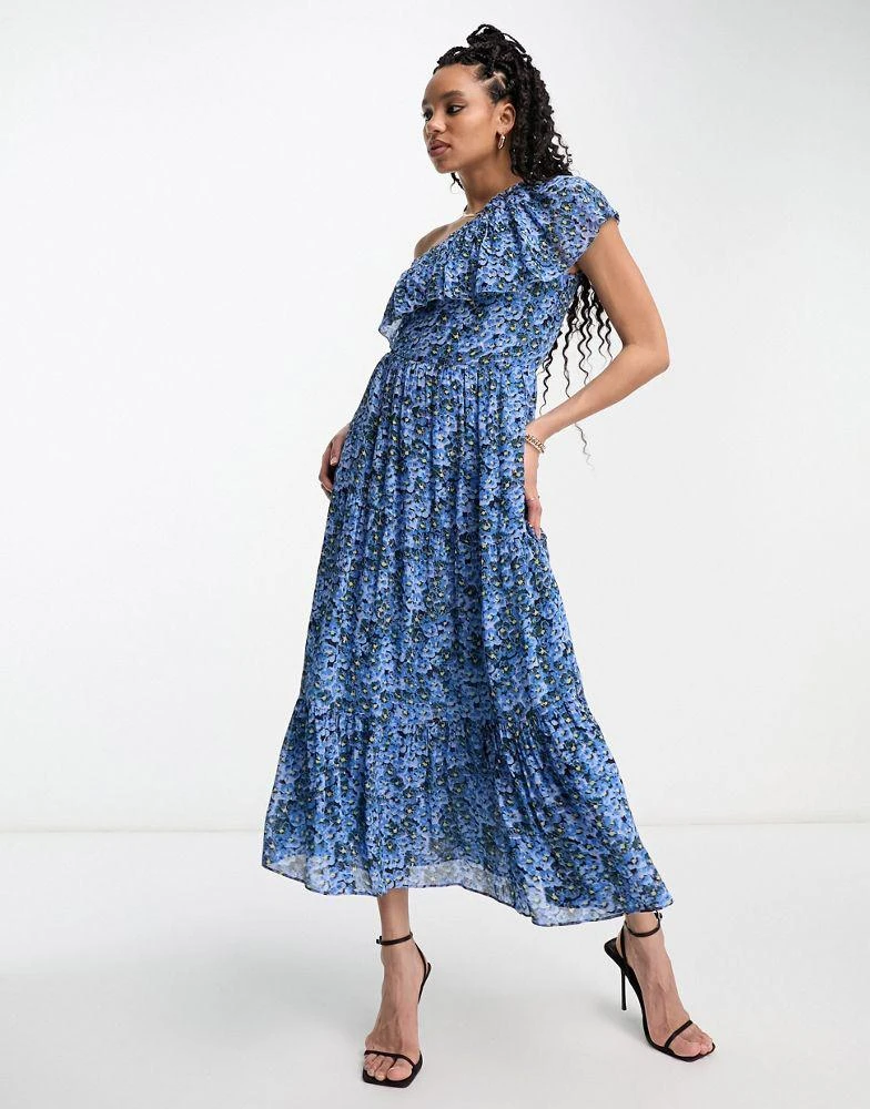 nude floral midi dress Floral Embroidered Mesh Overlay Midi Dress in Cream