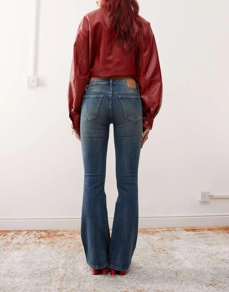 Weekday Weekday Flame low waist flared jeans in gasoline blue 2