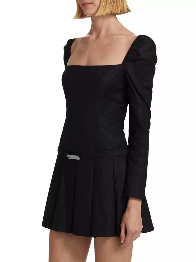 Reformation Luella Poplin Square-Neck Minidress 4
